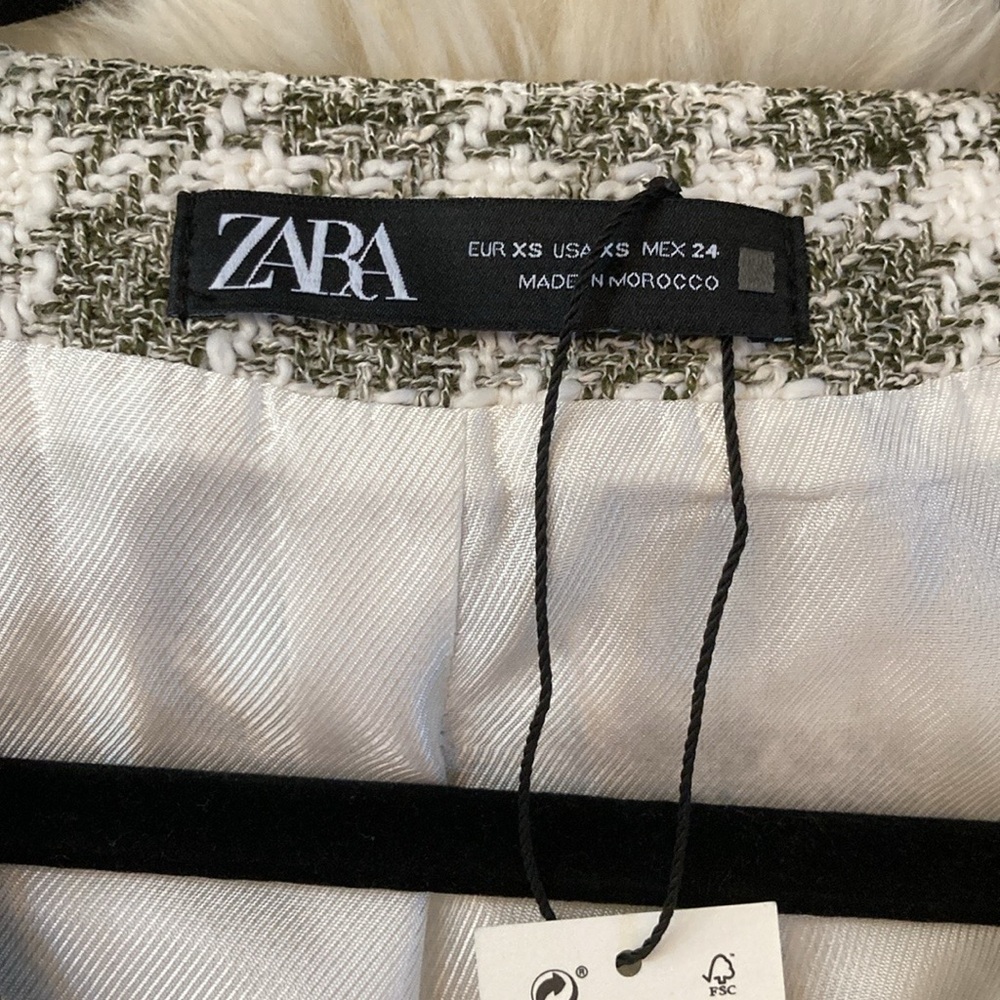 Zara Tweed Cut-Out Belted Mini Dress 1 piece - Picture 2 of 16